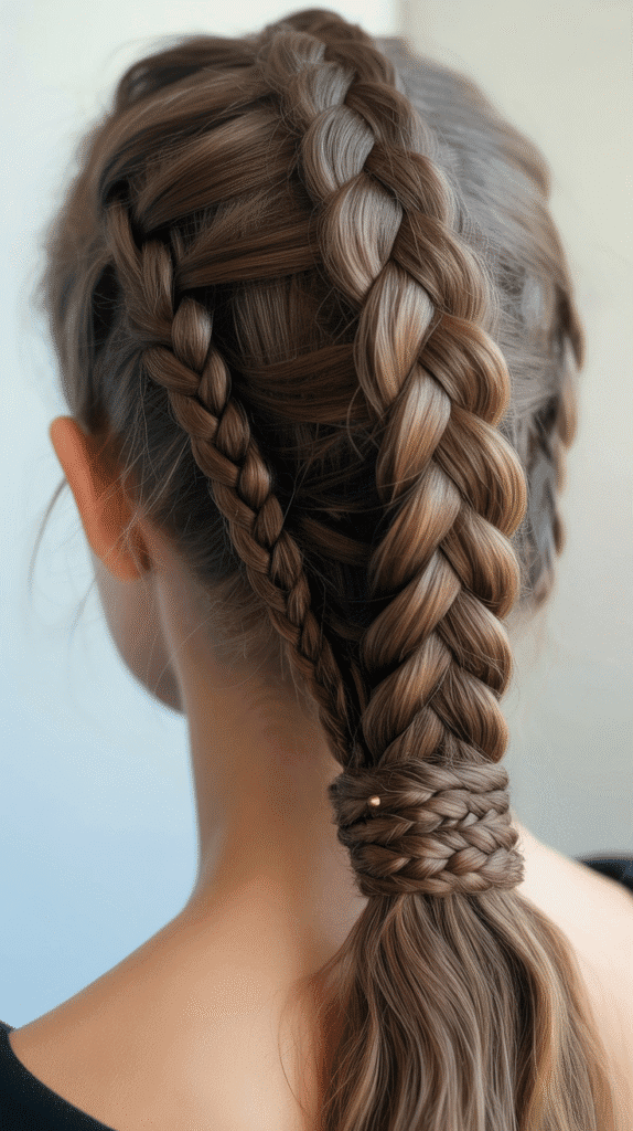 30 Elegant Elf Hairstyles for Long Hair Straight Out of a Fairytale 25 Wrapped Ponytail with Multiple Braids