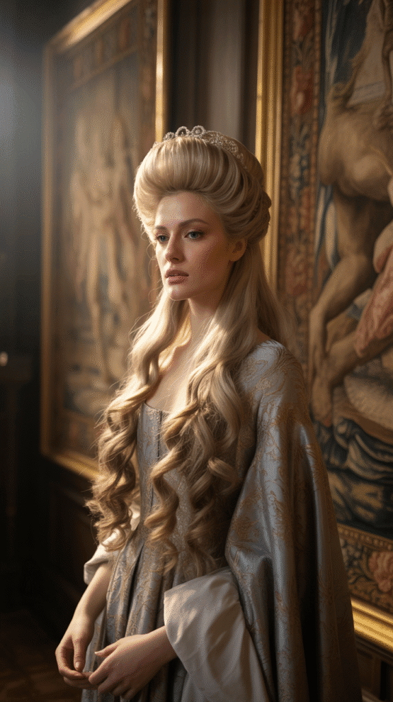 27 Elegant Medieval Updo Hairstyles for Princesses 20 The Crimped Volume Updo