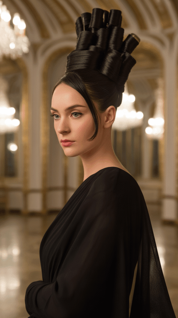 30 Gorgeous Christmas Party Hairstyles with Long Curls That Turn Heads 29 Stacked Curls Updo