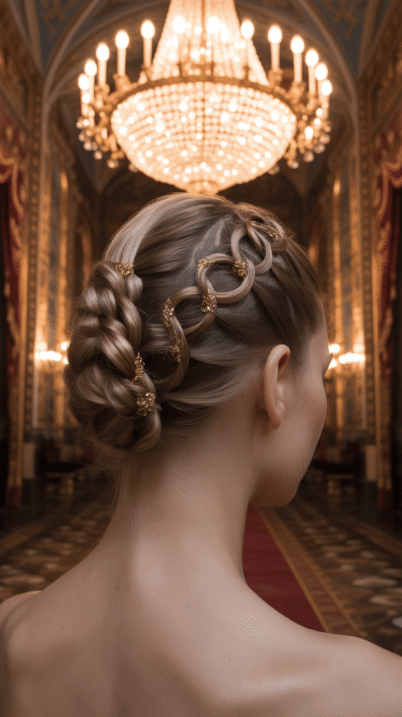 30 Fairytale-Inspired Medieval Hairstyles for Princesses 29 Looped Braid Updo