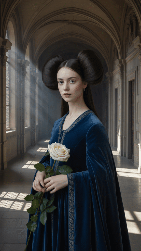30 Regal Medieval Hairstyles for Princesses and Queens 11 The Rolled and Pinned Ram's Horns