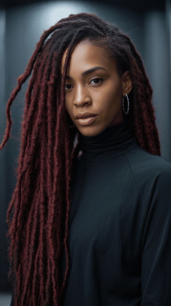 37 Gorgeous Long Dreadlock Styles for Black Women Full of Elegance 31 Long Red Wine Locs
