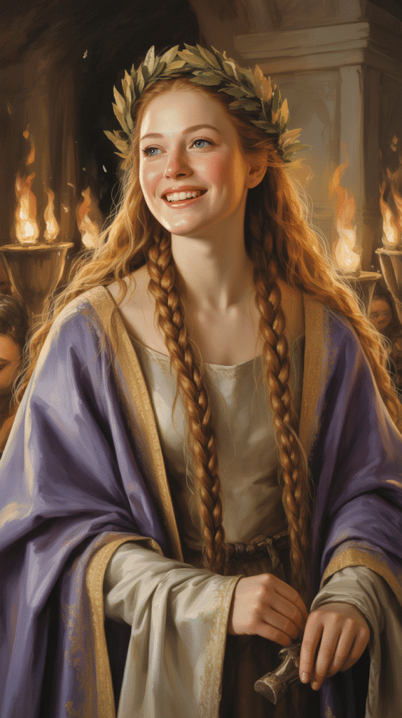 27 Royal Medieval Hairstyles for Princesses with Crowns 27 The Victory Crown with Laurel Braids