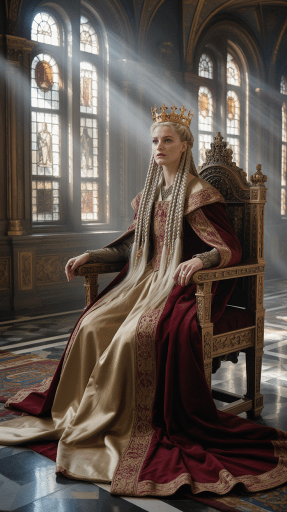 27 Beautiful Medieval Braided Hairstyles for Princesses 14 Double Crown Braids