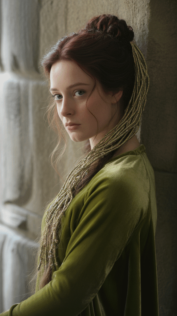 33 Chic Medieval Hairstyles for Short-Haired Princesses 19 The Wrapped Braid Bundle