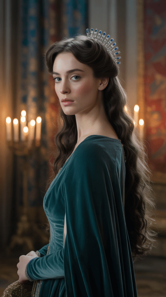 33 Chic Medieval Hairstyles for Short-Haired Princesses 31 The Side-Swept Elegance with Jeweled Comb