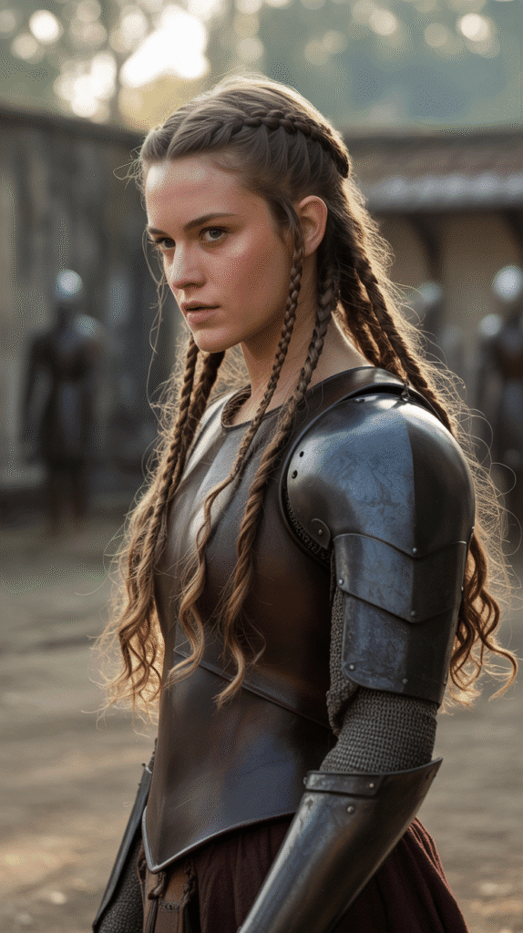 33 Chic Medieval Hairstyles for Short-Haired Princesses 13 The Low Braided Knot