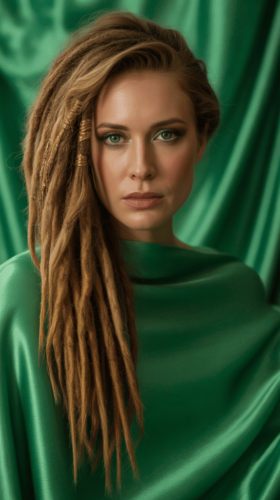 33 Latest Long Dreadlock Styles Full of Elegance and Style 3 Side-Swept Glamorous Locs