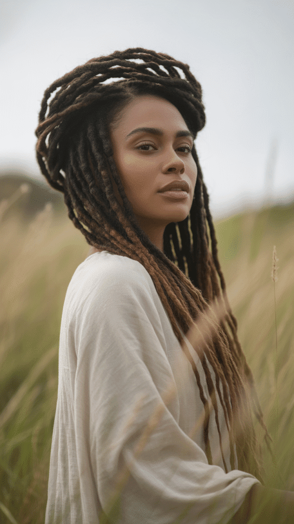 30 Chic Dreadlock Styles for Black Women 2025 You'll Love 25 Loc Halo Braid