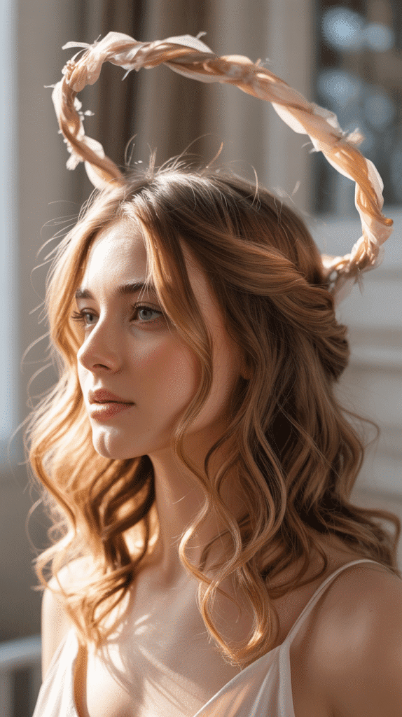 30 Dreamy Whimsical Hairstyles for Medium-Length Hair You'll Fall in Love With 22 Twisted Halo with Low Waves