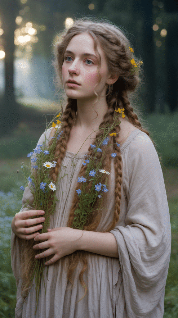 33 Chic Medieval Hairstyles for Short-Haired Princesses 33 The Romantic Undone Braid
