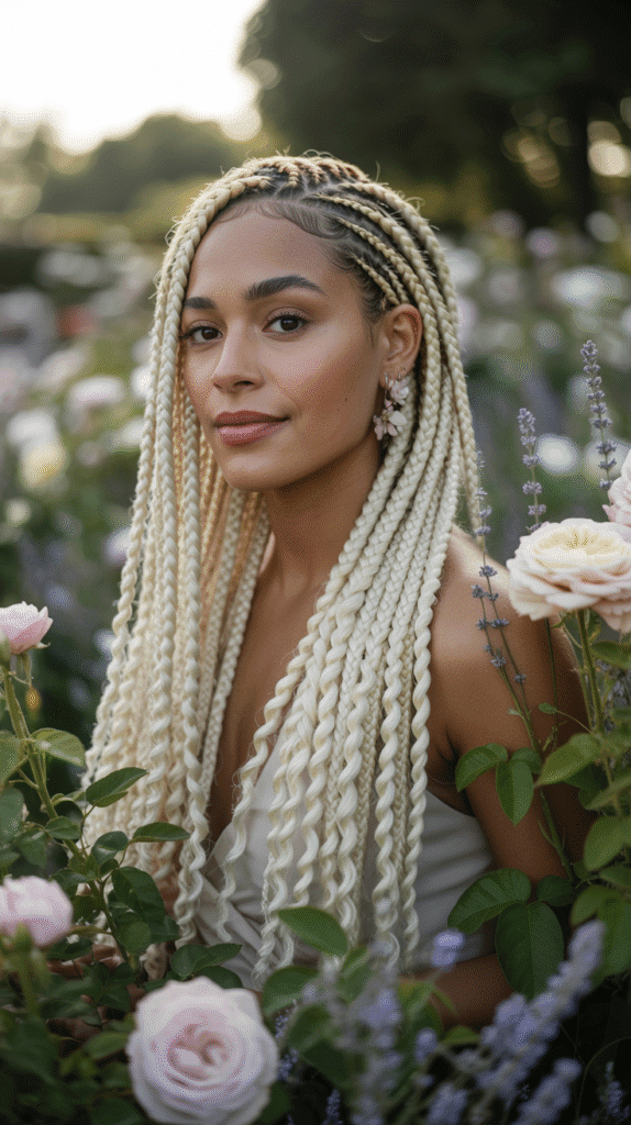 25 Blonde Crimped Hairstyles for Black Women That Stand Out 20 Crimped Blonde Waterfall Braid