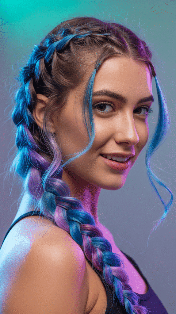 33 Trendy French Braided Hairstyles with a Chic Twist 14 French Braid with Colored Extensions
