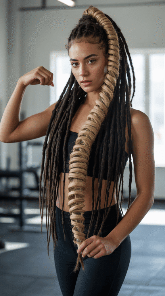 33 Latest Dreadlock Styles for Long Hair That Turn Heads 33 Spiral Wrapped High Ponytail