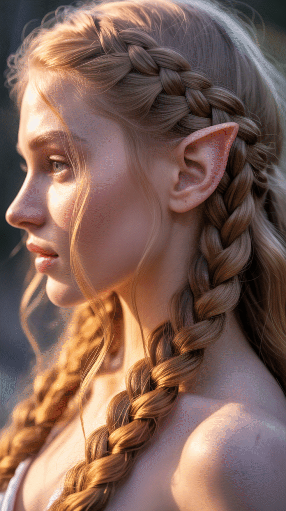 30 Enchanting Elf Hairstyle Drawings to Spark Your Fantasy Inspiration 2 Intricate Crown Braids