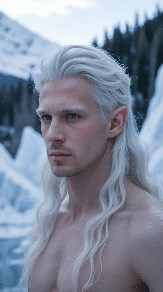28 Stylish Elf Hairstyles for Men That Look Bold and Mystical 10  Silver-White Frost Coloring