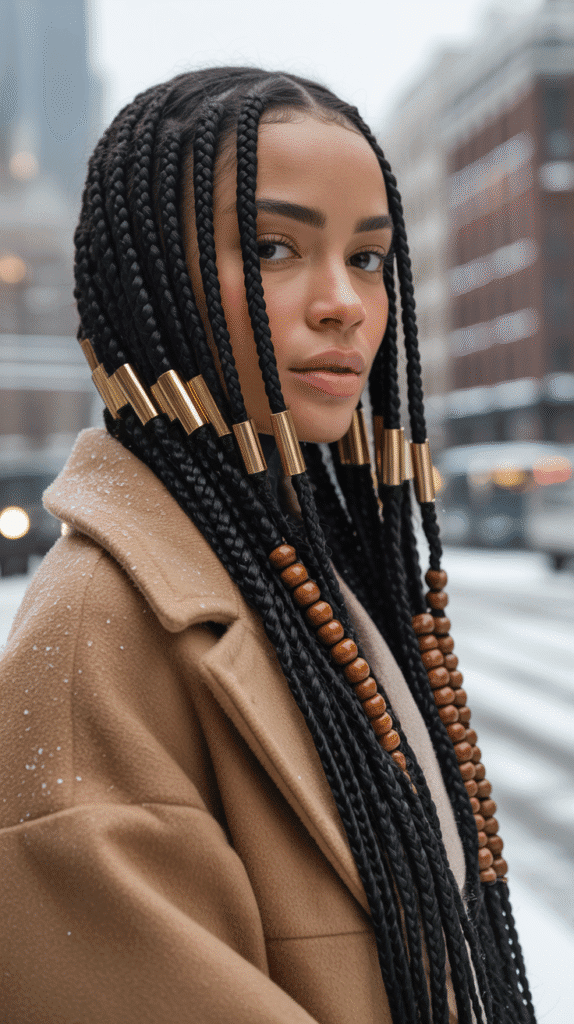 27 Best Winter Braided Hairstyles for Black Women to Stay Cute & Cozy 27 Accessorized Braided Styles