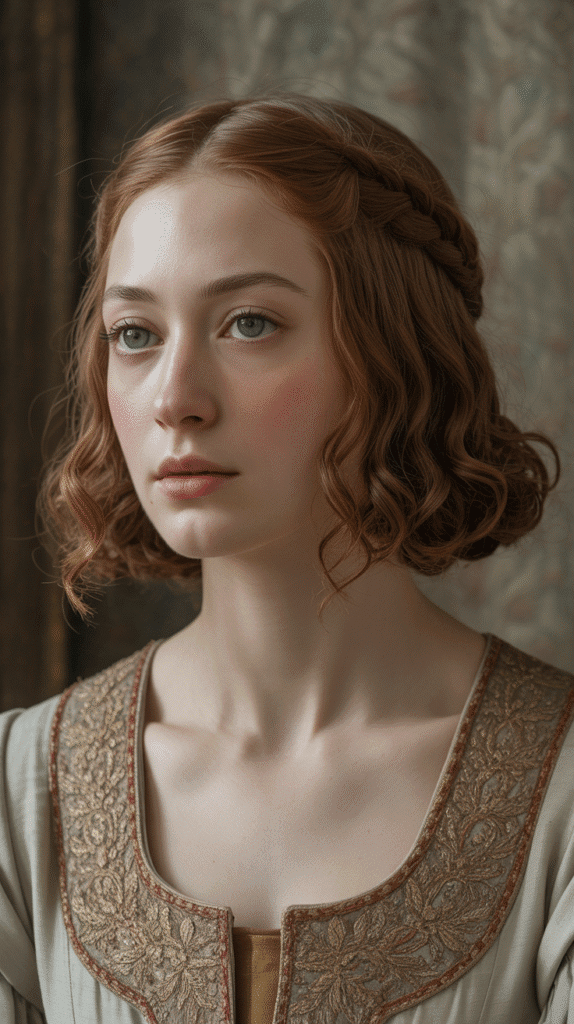 33 Chic Medieval Hairstyles for Short-Haired Princesses 10 The Temple Braid Connection