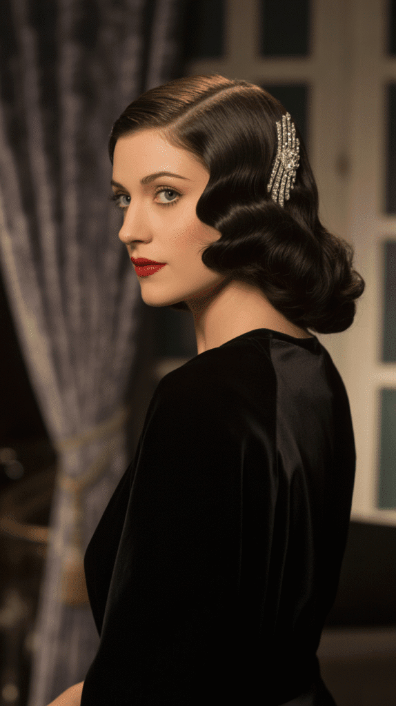27 Easy 1930s Hairstyles for Long Hair Tutorial for Beginners 23 Side-Swept Elegance