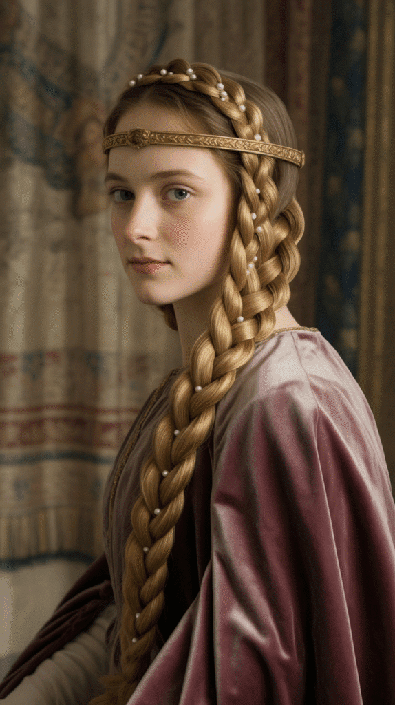 27 Royal Medieval Hairstyles for Princesses with Crowns 20 The Lattice Crown Braid