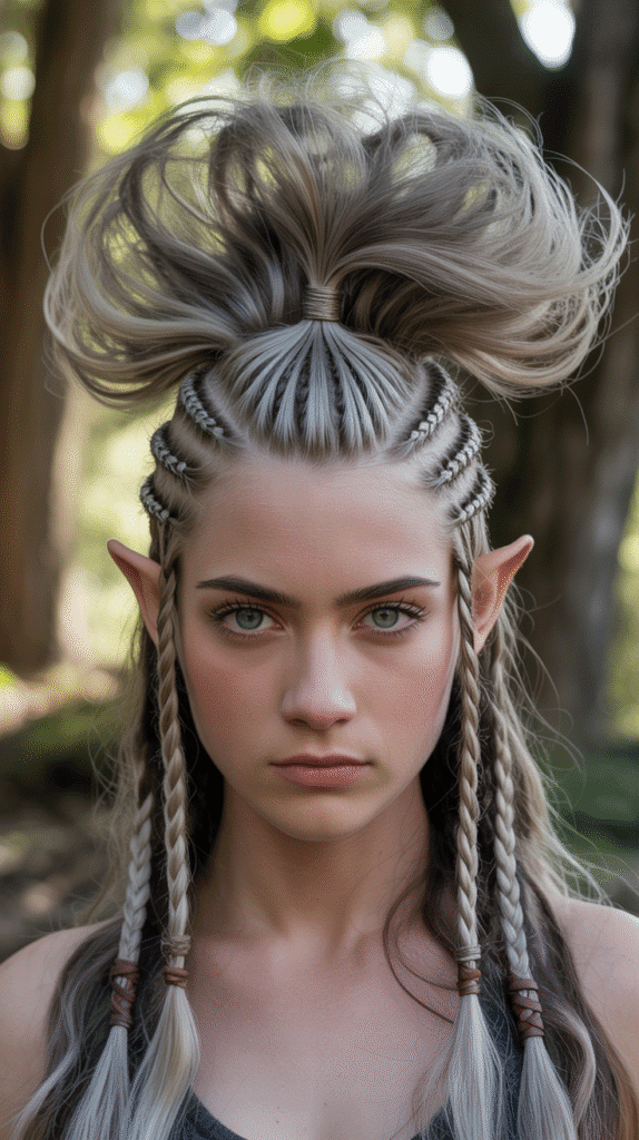 30 Elegant Elf Hairstyles for Long Hair Straight Out of a Fairytale 26 Elven Mohawk with Side Braids