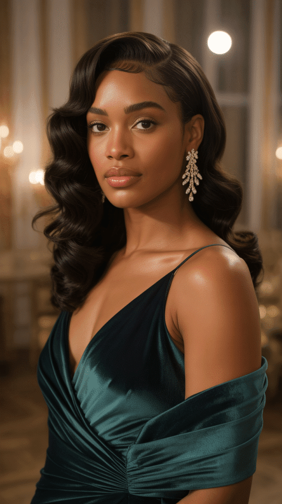 33 Elegant Winter Hairstyles for African American Women of All Ages 31 Side Part with Curls