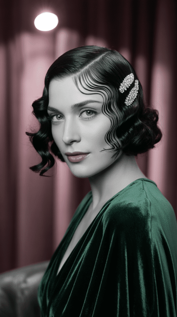 30 Beautiful 1930s Hairstyles for Black Women That Inspire Grace 16 Asymmetrical Waves with Decorative Combs