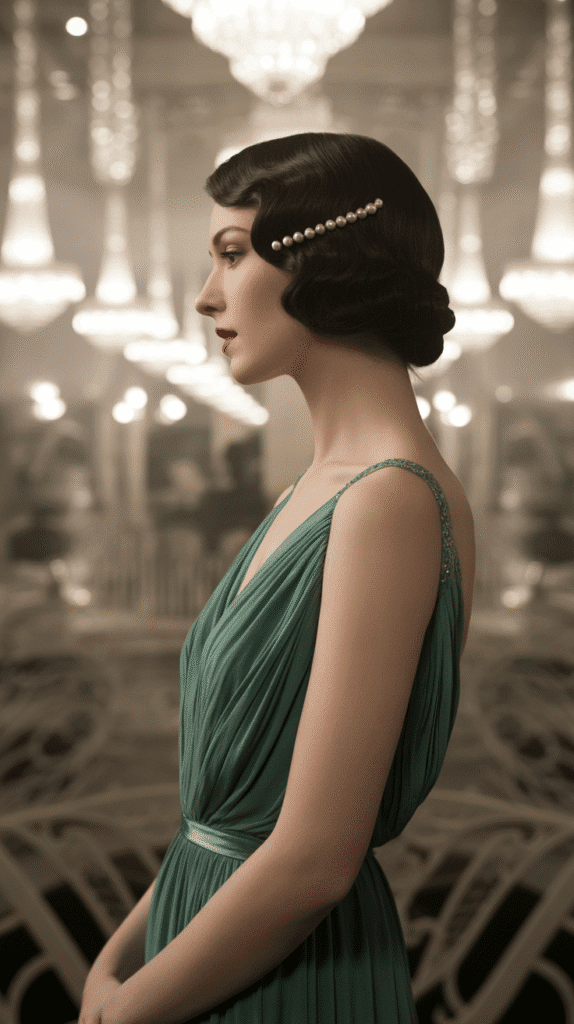 30 Effortless 1930s Hairstyle Ideas for Inspiration 3 Low Chignon with Pin Curls
