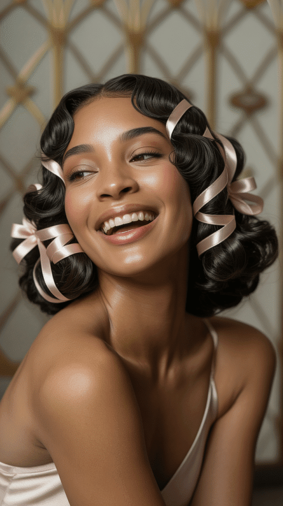 30 Beautiful 1930s Hairstyles for Black Women That Inspire Grace 22 Ribbon-Wrapped Waves