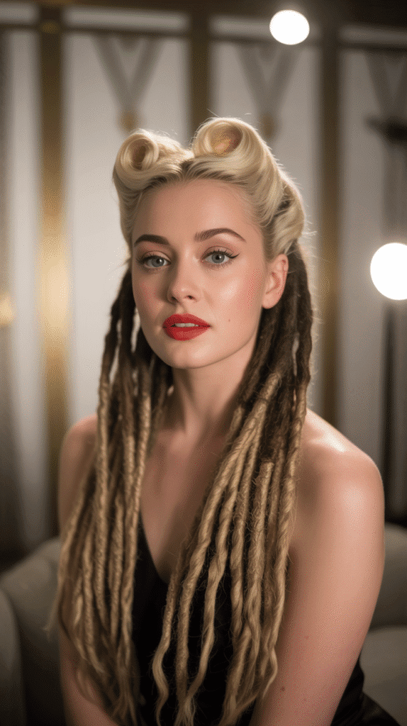 33 Latest Long Dreadlock Styles Full of Elegance and Style 17 Vintage Pin-Up Loc Style