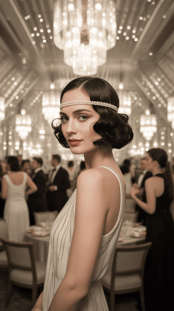 33 Trendy Christmas Party Hairstyles for Short Hair That Shine Bright 10 Finger Waves on Short Hair