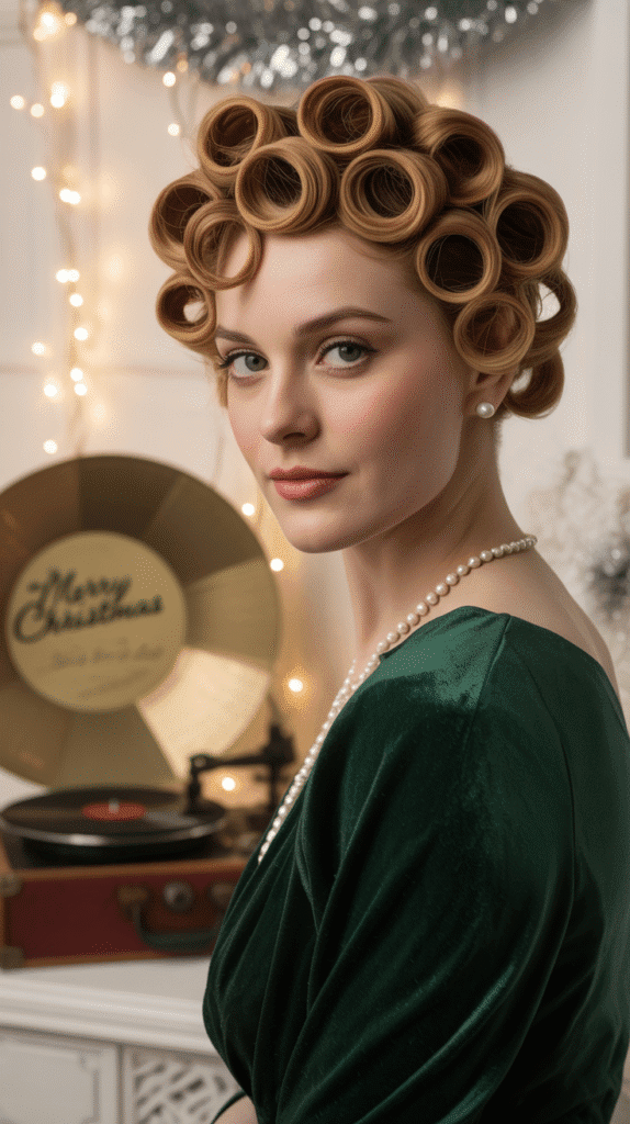 33 Trendy Christmas Party Hairstyles for Short Hair That Shine Bright 23 Retro Pin Curls Revealed