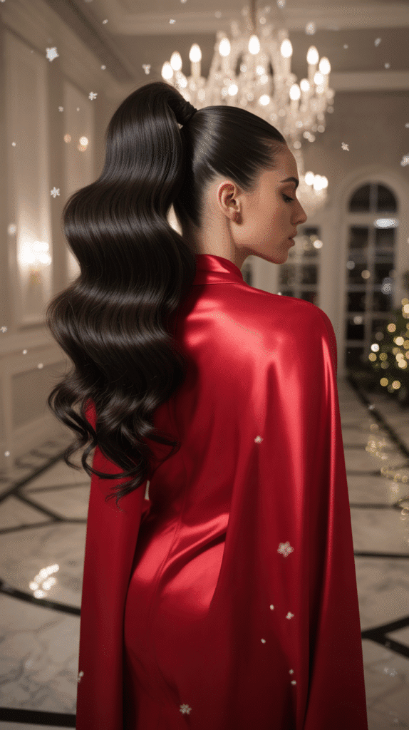 27 Stylish Christmas Party Hairstyles for Mid-Length Hair to Try Now 22 Wrapped Ponytail with Hair Extension