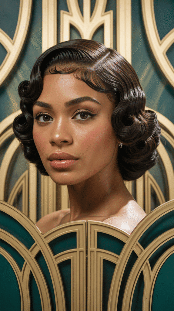 30 Beautiful 1930s Hairstyles for Black Women That Inspire Grace 5 Finger Waves with Victory Rolls
