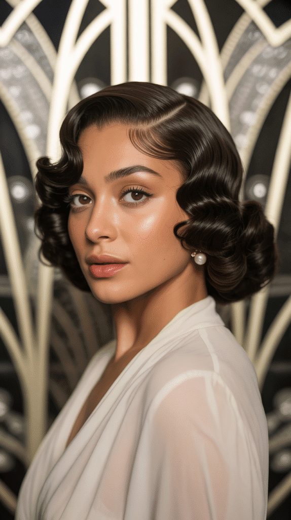 30 Beautiful 1930s Hairstyles for Black Women That Inspire Grace 1 Classic Finger Waves with Side Part