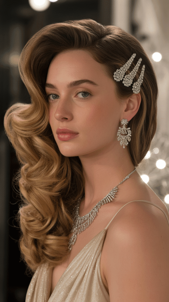 37 Easy Hairstyles to Keep Hair Out of Your Face 28 Side Swept with Clips