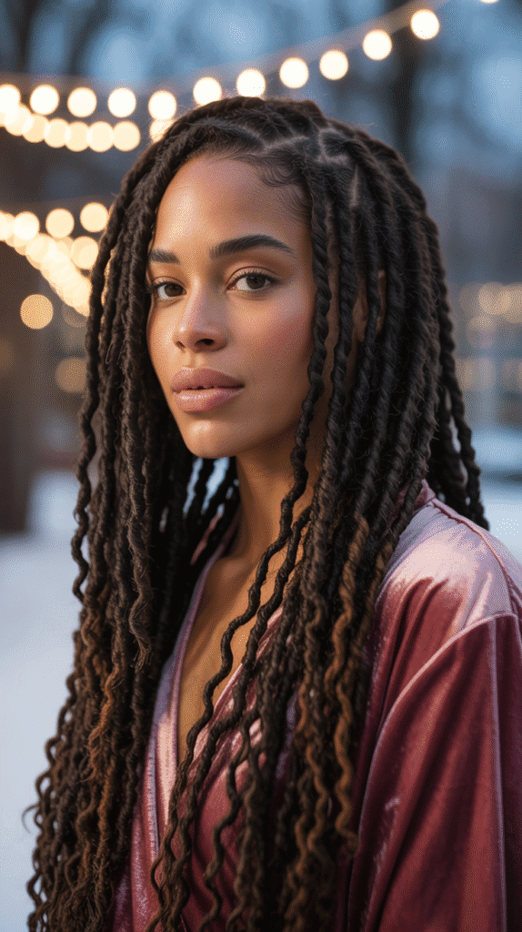 27 Best Winter Braided Hairstyles for Black Women to Stay Cute & Cozy 23 Goddess Locs
