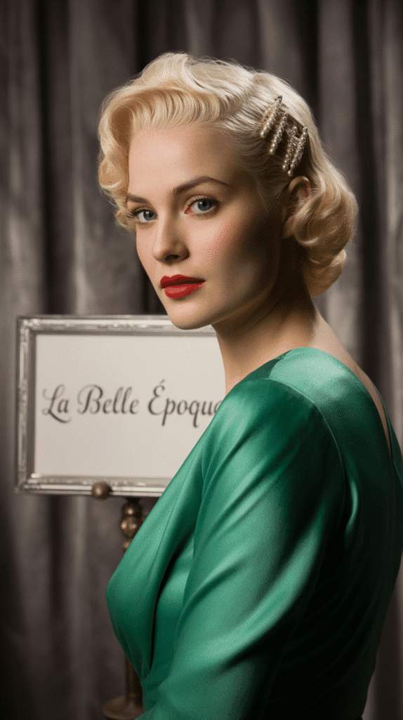 27 Aesthetic French Hairstyles That Elevate Your Look 9 French Pinned-Back Waves