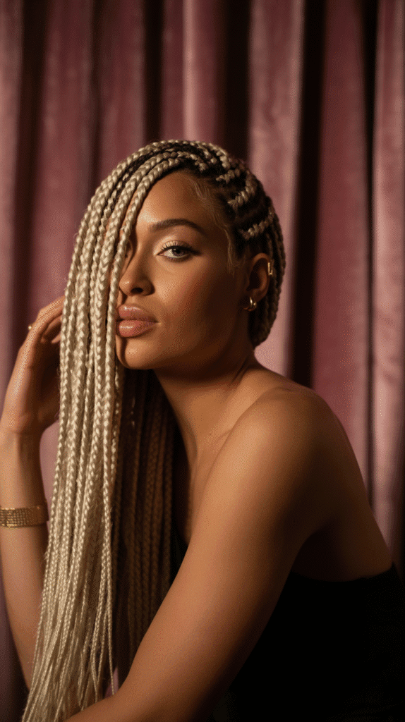 27 Stunning Blonde Braided Hairstyles for Black Women That Turn Heads 21 Blonde Side-Swept Braids