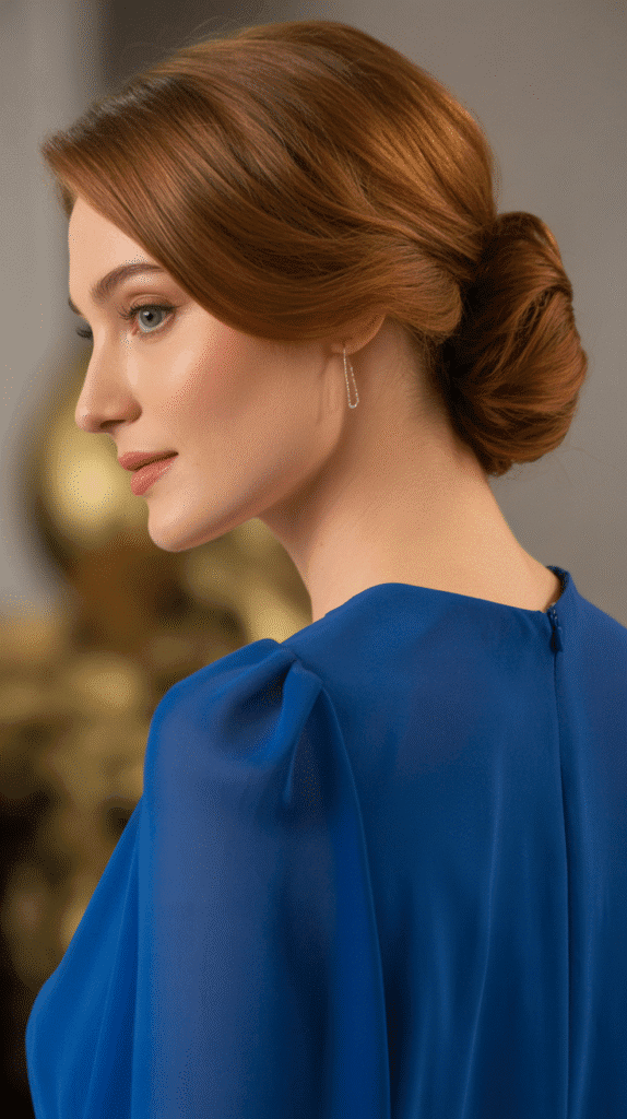 33 Elegant Christmas Party Updo Hairstyles for a Glam Look 13 Side-Swept Low Bun