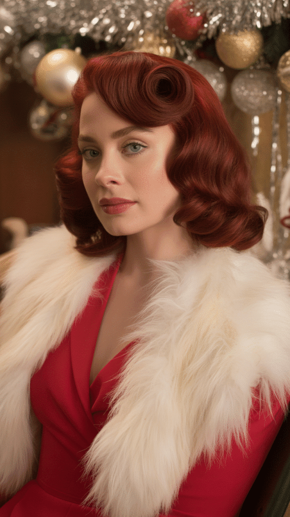33 Simple Christmas Party Hairstyles for Medium Hair That Look Stunning 7 Vintage Victory Rolls