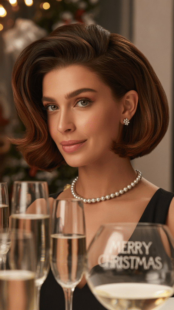 33 Trendy Christmas Party Hairstyles for Short Hair That Shine Bright 4 Voluminous Crown Tease