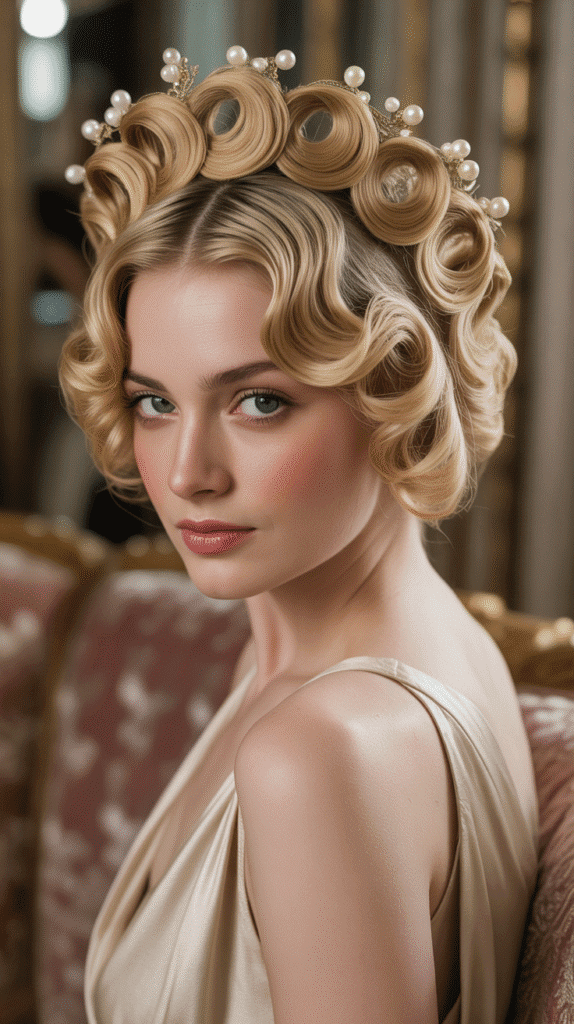 33 Vintage 1930s Updo Hairstyles for Special Occasions 14 Sculptured Wave Crown