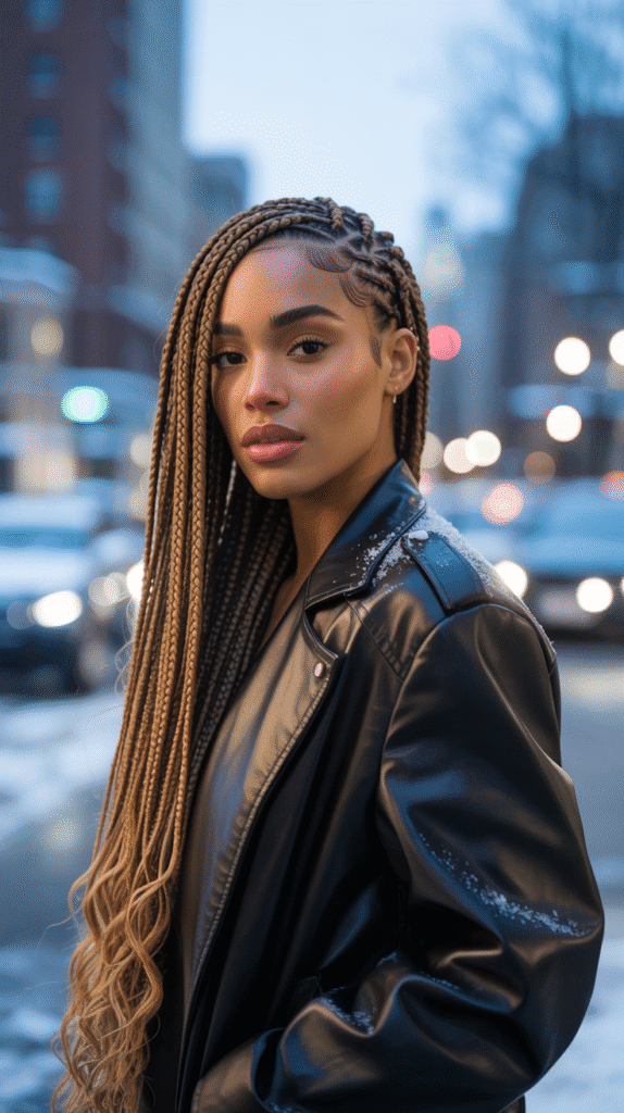 27 Best Winter Braided Hairstyles for Black Women to Stay Cute & Cozy 6 Lemonade Braids