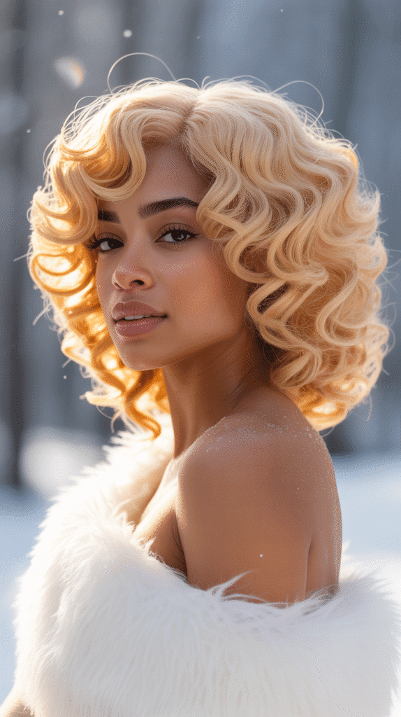 30 Gorgeous Winter Wig Styles for Black Women You'll Want to Try Now 7 Honey Blonde Curly Wig