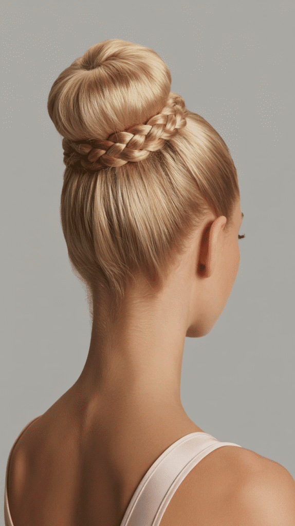 27 Easy Hairstyles for Long Hair for School That Are Cute and Quick 20 High Bun with Braided Detail