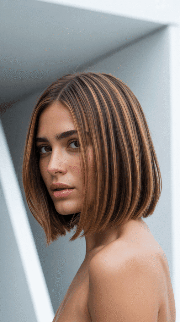 30 Trendy 90s Short Hairstyles to Try 16 The Angled Lob (Long Bob)