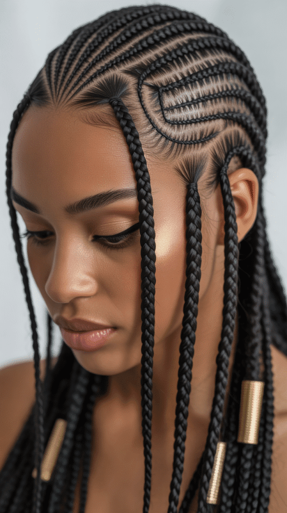 30 Trendy 2025 Braided Hairstyles for Black Women 11 Stitch Braids for Defined Patterns