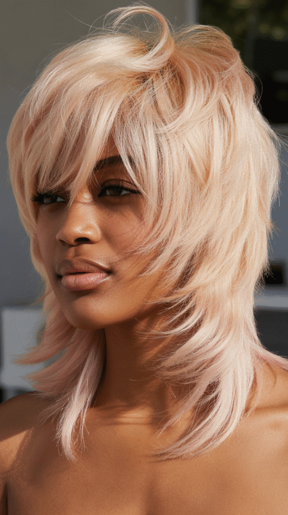 30 Gorgeous Blonde Wig Hairstyles for Black Women You Need to Try 28 Champagne Blonde Shaggy Layers