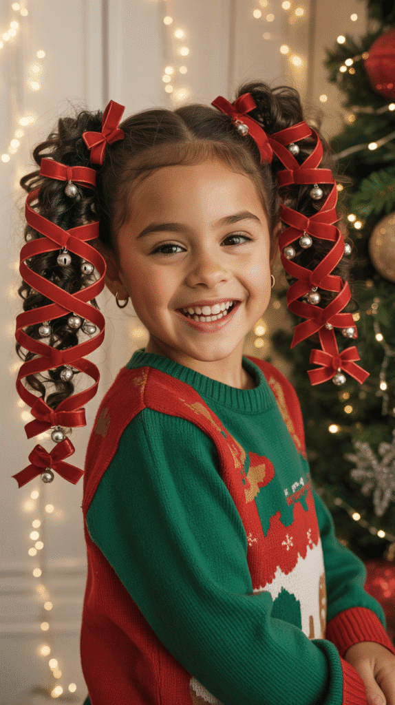 25 Cute Christmas Elf Hairstyles to Rock This Holiday Season 1 Classic High Pigtails with Curls